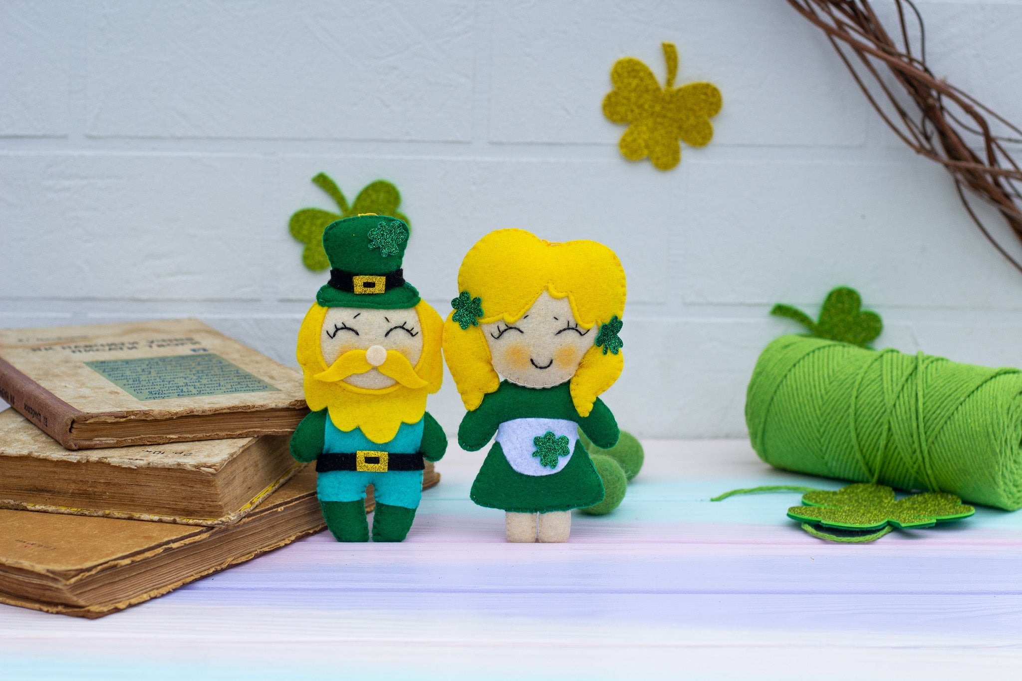 Leprechaun ornaments, St Patricks ornaments - WoollyFox